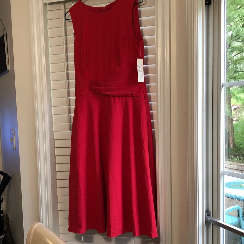 Eliza J Sleeveless Hot Pink Fit & Flare Dress